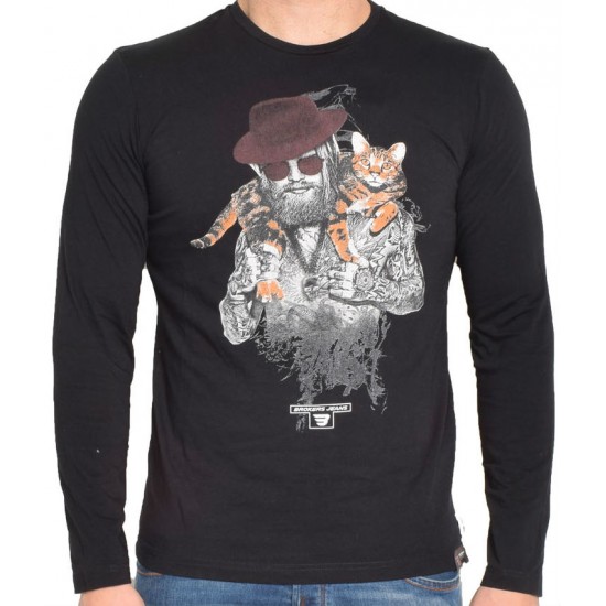 Brokers Men T-Shirt 1751211101-Black Brokers Men T-Shirt 1751211101-Black