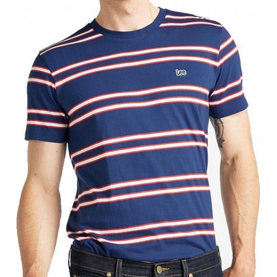 LEE Basic Stripe Tee Washed Blue L61LEE-LR