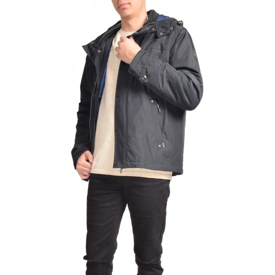 Sogo Casual Μπλε Μπουφάν Με Κουκούλα 18504-066-blue