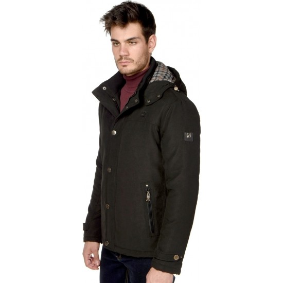 Sogo Casual Μαύρο Μπουφάν Με Κουκούλα 18504-036-black Sogo Casual Μαύρο Μπουφάν Με Κουκούλα 18504-036-black
