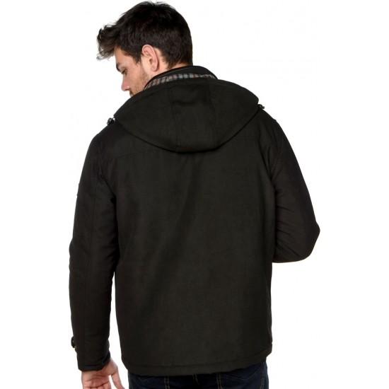 Sogo Casual Μαύρο Μπουφάν Με Κουκούλα 18504-036-black Sogo Casual Μαύρο Μπουφάν Με Κουκούλα 18504-036-black