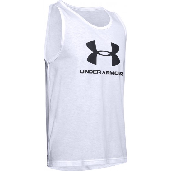 Under Armour Sportstyle Logo Tank White 1329589-101 Under Armour Sportstyle Logo Tank White 1329589-101