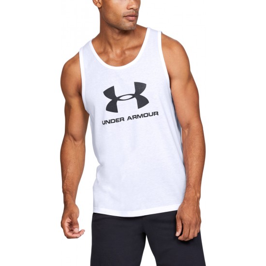 Under Armour Sportstyle Logo Tank White 1329589-101 Under Armour Sportstyle Logo Tank White 1329589-101