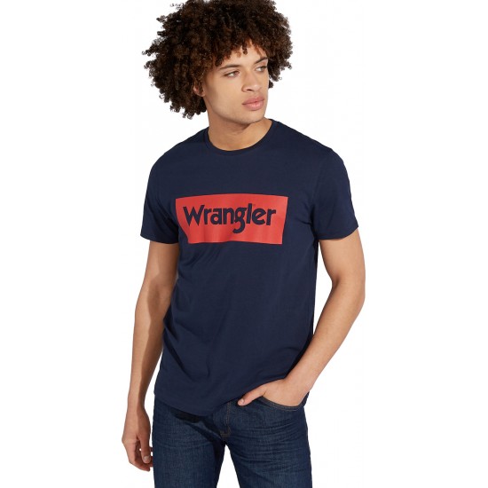 Wrangler Short SLeeve Logo Men's Tee W742FK114 Navy Wrangler Short SLeeve Logo Men's Tee W742FK114 Navy