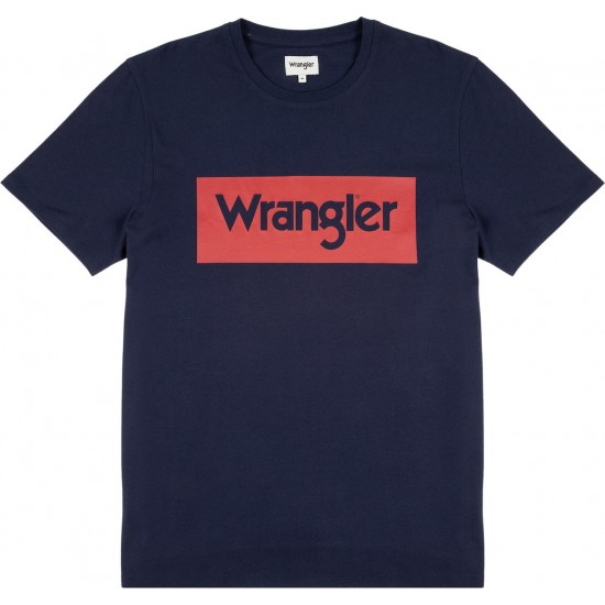 Wrangler Short SLeeve Logo Men's Tee W742FK114 Navy Wrangler Short SLeeve Logo Men's Tee W742FK114 Navy