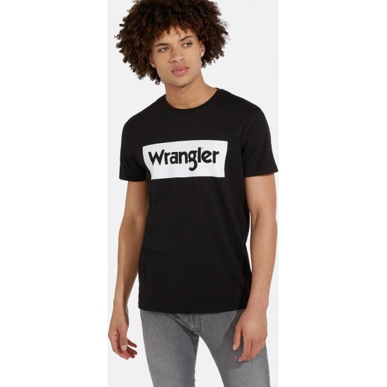 Wrangler Ss Logo Tee Black W742FK100 Black Wrangler Ss Logo Tee Black W742FK100 Black