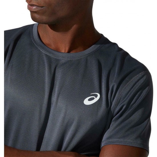 Asics Core Ανδρικό T-shirt Γκρι με Λογότυπο 2011C341-020
