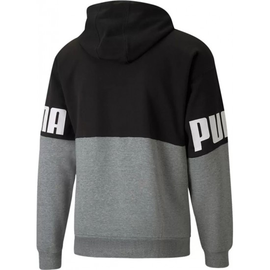 Puma Power Ανδρικό Φούτερ με Κουκούλα και Τσέπες Μαύρο 846103-01