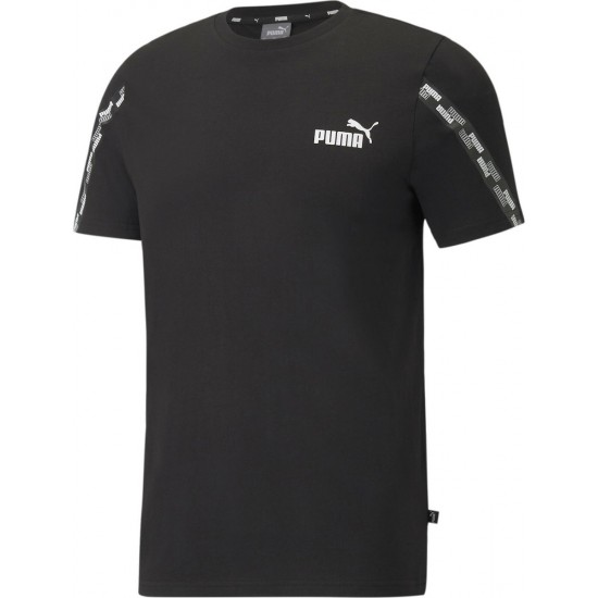 Puma Power Tape Ανδρικό T-shirt Μαύρο με Λογότυπο 589391-01 Puma Power Tape Ανδρικό T-shirt Μαύρο με Λογότυπο 589391-01