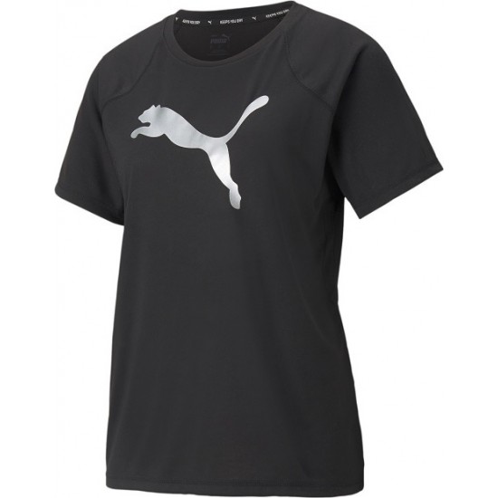 Puma Evostripe Γυναικείο T-shirt Μαύρο με Στάμπα 589143-01 Puma Evostripe Γυναικείο T-shirt Μαύρο με Στάμπα 589143-01