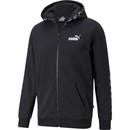 Puma Power Tape Ανδρικό Φούτερ Ζακέτα με Κουκούλα και Τσέπες Fleece Μαύρη 589396-01 Puma Power Tape Ανδρικό Φούτερ Ζακέτα με Κουκούλα και Τσέπες Fleece Μαύρη 589396-01