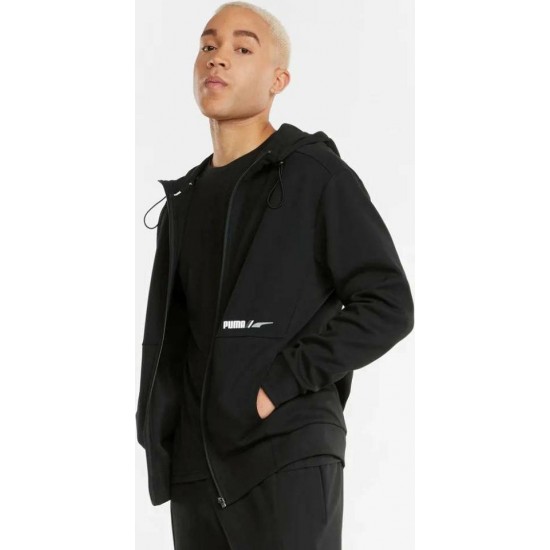 Puma Radical Ανδρικό Φούτερ Ζακέτα με Κουκούλα και Τσέπες Μαύρη 589388-01 Puma Radical Ανδρικό Φούτερ Ζακέτα με Κουκούλα και Τσέπες Μαύρη 589388-01