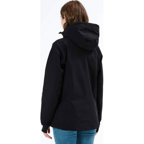 Emerson Detachable 212.EW10.36-black Κοντό Γυναικείο Μπουφάν για Άνοιξη-Φθινόπωρο Μαύρο Emerson Detachable 212.EW10.36-black Κοντό Γυναικείο Μπουφάν για Άνοιξη-Φθινόπωρο Μαύρο