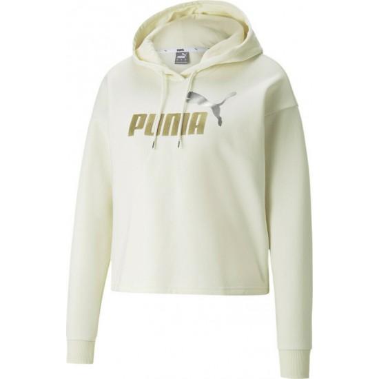Puma Essentials Cropped Γυναικείο Φούτερ με Κουκούλα Λευκό 586891-73 Puma Essentials Cropped Γυναικείο Φούτερ με Κουκούλα Λευκό 586891-73