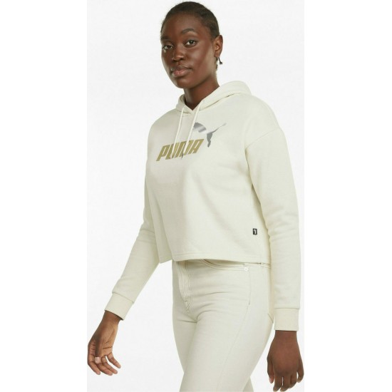 Puma Essentials Cropped Γυναικείο Φούτερ με Κουκούλα Λευκό 586891-73 Puma Essentials Cropped Γυναικείο Φούτερ με Κουκούλα Λευκό 586891-73
