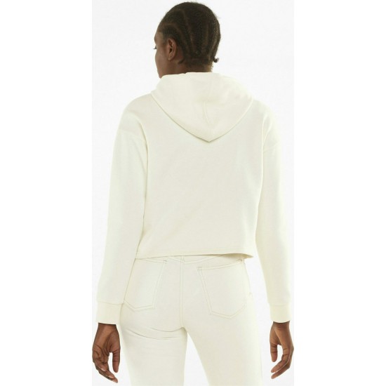 Puma Essentials Cropped Γυναικείο Φούτερ με Κουκούλα Λευκό 586891-73 Puma Essentials Cropped Γυναικείο Φούτερ με Κουκούλα Λευκό 586891-73