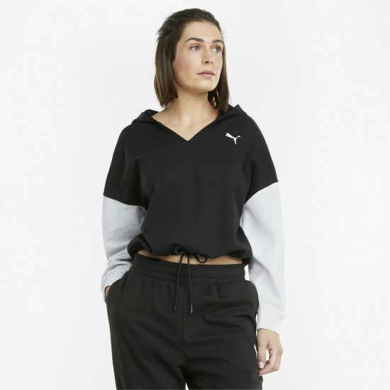 Puma Modern Sports Cropped Γυναικείο Φούτερ με Κουκούλα Μαύρο 589486-01 Puma Modern Sports Cropped Γυναικείο Φούτερ με Κουκούλα Μαύρο 589486-01