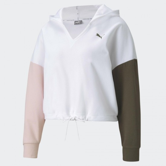 Puma Modern Sports Γυναικείο Φούτερ με Κουκούλα Λευκό 589486-02