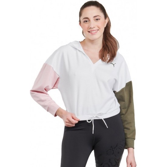 Puma Modern Sports Γυναικείο Φούτερ με Κουκούλα Λευκό 589486-02