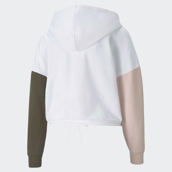 Puma Modern Sports Γυναικείο Φούτερ με Κουκούλα Λευκό 589486-02