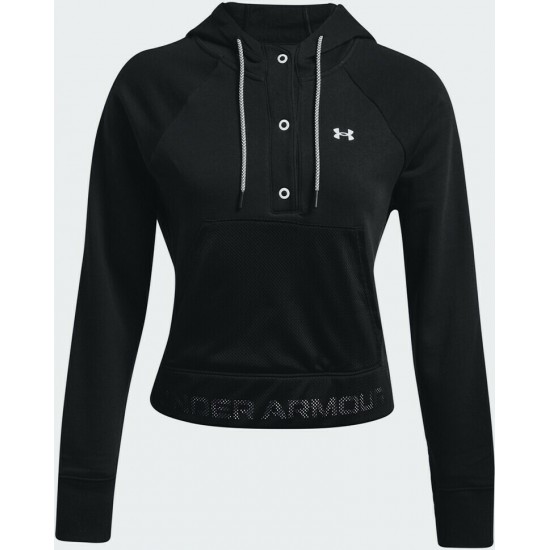 Under Armour Rival Γυναικείο Φούτερ με Κουκούλα Μαύρο 1365844-001