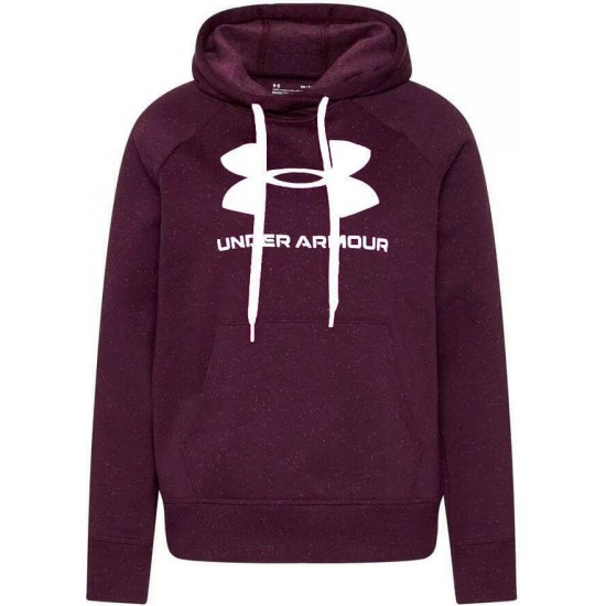 Under Armour Rival Logo Γυναικείο Φούτερ με Κουκούλα Μπορντό 1356318-626