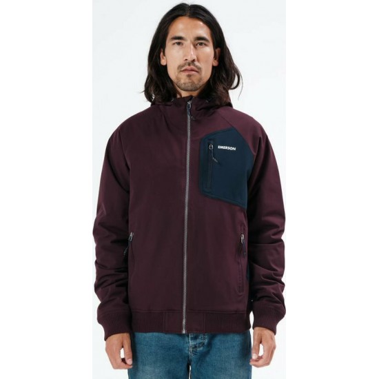 Emerson 212.EM10.32-BORDEAUX NAVY BLUE Ανδρικό Μπουφάν Αδιάβροχο και Αντιανεμικό για Χειμώνα