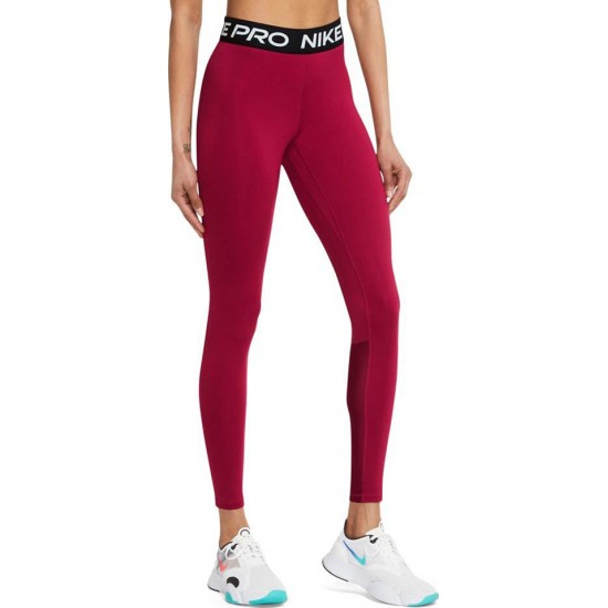 Nike Dri-Fit Pro Αθλητικό Γυναικείο Μακρύ Κολάν Ψηλόμεσο Μπορντό CZ9779-690