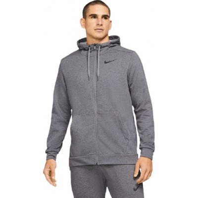 Nike Training Ανδρική Φούτερ Ζακέτα Dri-Fit με Κουκούλα και Τσέπες ΓκριCZ6376-071