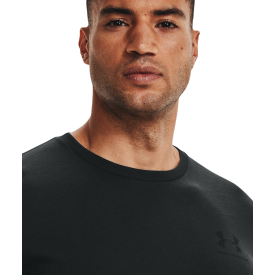 Under Armour Sportstyle Left Chest Αθλητικό Ανδρικό T-shirt Μαύρο με Λογότυπο 1326799-001 Under Armour Sportstyle Left Chest Αθλητικό Ανδρικό T-shirt Μαύρο με Λογότυπο 1326799-001