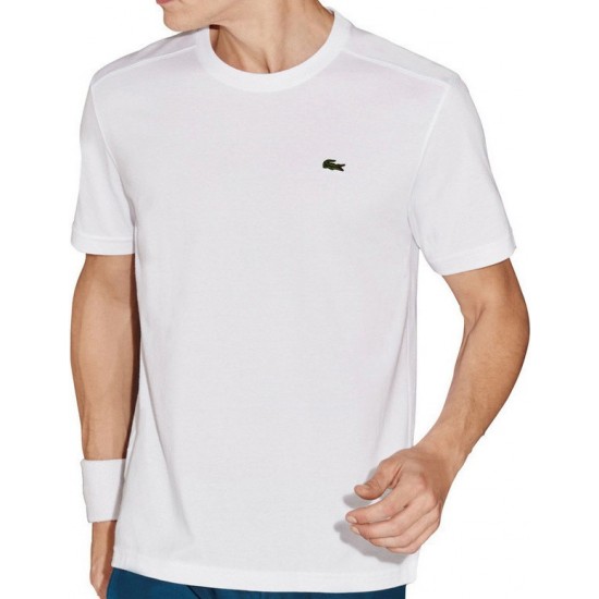 Lacoste Technical Jersey Αθλητικό Ανδρικό T-shirt Λευκό Μονόχρωμο TH7618-001