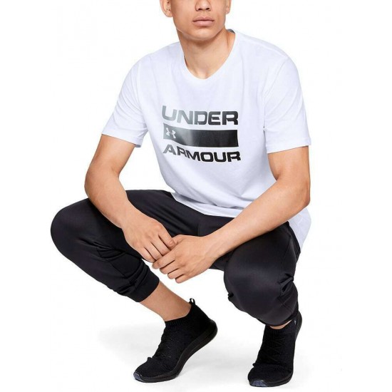 Under Armour Team Issue Wordmark Αθλητικό Ανδρικό T-shirt Λευκό με Λογότυπο 1329582-100 Under Armour Team Issue Wordmark Αθλητικό Ανδρικό T-shirt Λευκό με Λογότυπο 1329582-100