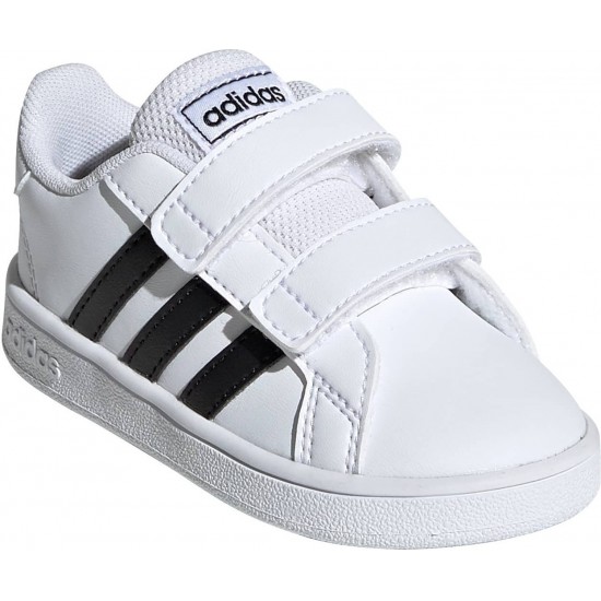 Adidas Παιδικό Sneaker Grand Court με Σκρατς για Αγόρι Λευκό EF0118