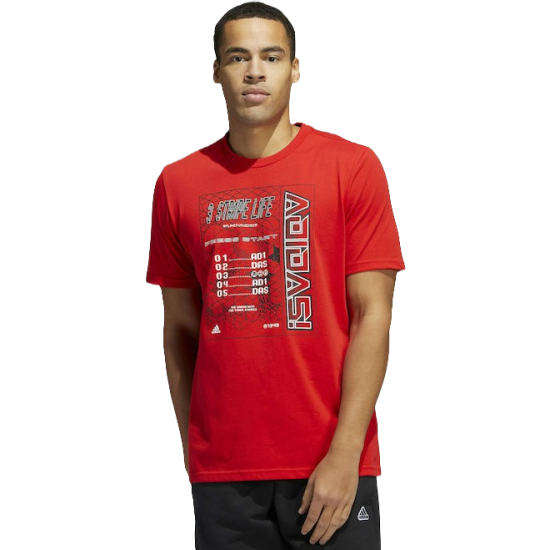 Adidas Performance Αθλητικό Ανδρικό T-shirt Κόκκινο με Στάμπα HE4829