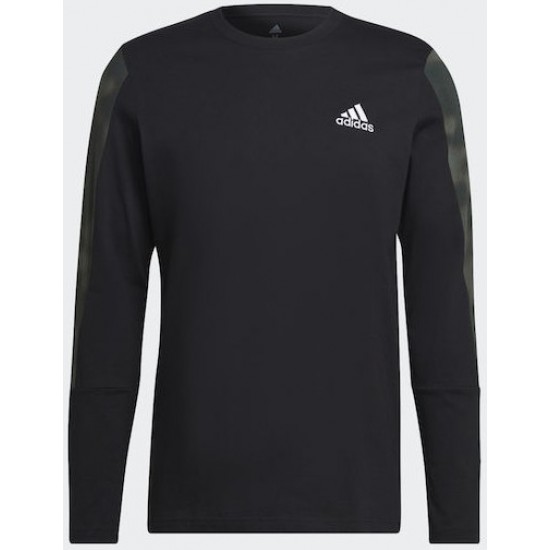 Adidas Essentials Ανδρική Μπλούζα Μακρυμάνικη Μαύρη HL6897