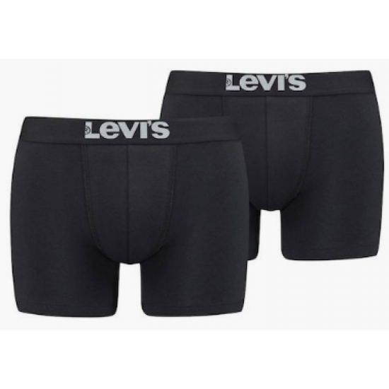 Levi's Solid Ανδρικά Boxer Μαύρα Μονόχρωμα 2Pack 37149-0189