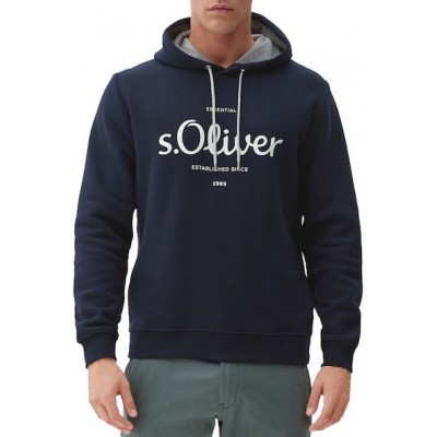 S.Oliver Ανδρικό Φούτερ με Κουκούλα Navy Μπλε 2122819-5959