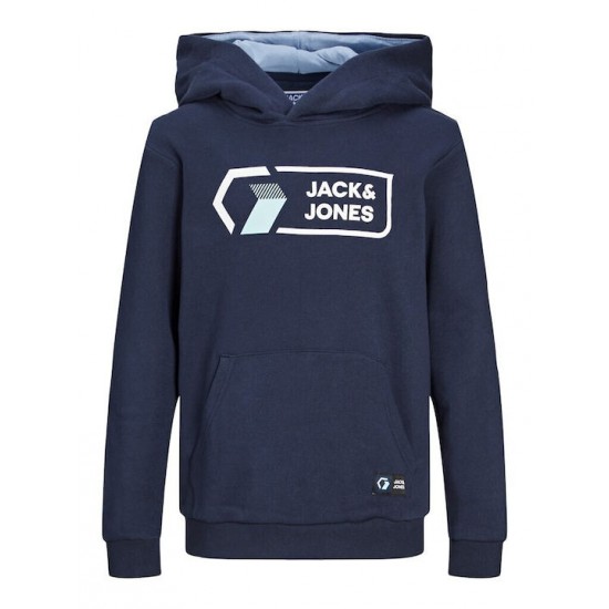 Jack & Jones Παιδικό Φούτερ με Κουκούλα και Τσέπες για Αγόρι Navy Μπλε 12205920 navy blazer