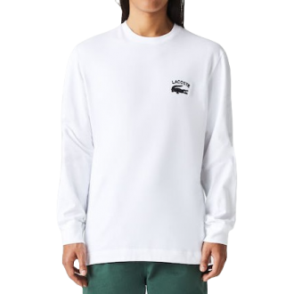 Lacoste Ανδρικό Φούτερ χωρίς Κουκούλα Λευκό TH9658 00 001 BLANC Lacoste Ανδρικό Φούτερ χωρίς Κουκούλα Λευκό TH9658 00 001 BLANC