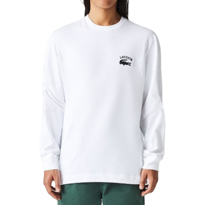Lacoste Ανδρικό Φούτερ χωρίς Κουκούλα Λευκό TH9658 00 001 BLANC