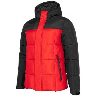 4F Ανδρικό Χειμωνιάτικο Μπουφάν Puffer Κόκκινο H4Z22-KUMP009-61S