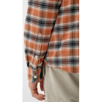 S.Oliver Ανδρικό Πουκάμισο Καρό Πορτοκαλί Regular Fit 2121004-28N6 S.Oliver Ανδρικό Πουκάμισο Καρό Πορτοκαλί Regular Fit 2121004-28N6