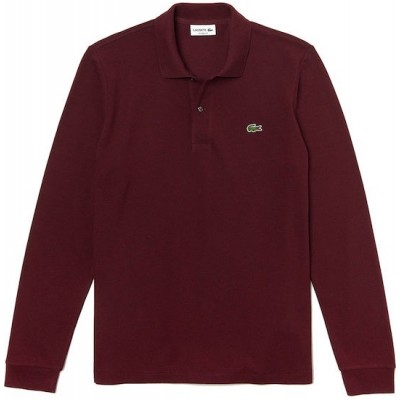 Lacoste Marl Petit Pique Ανδρική Μπλούζα Polo Μακρυμάνικη Μπορντό L1313 00 SXL BORDEAUX