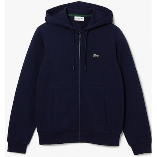 Lacoste Ανδρική Φούτερ Ζακέτα με Κουκούλα και Τσέπες Navy Μπλε SH9626-166 Lacoste Ανδρική Φούτερ Ζακέτα με Κουκούλα και Τσέπες Navy Μπλε SH9626-166