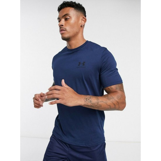 Under Armour Sportstyle Left Chest Αθλητικό Ανδρικό T-shirt Μπλε με Λογότυπο 1326799-408 Under Armour Sportstyle Left Chest Αθλητικό Ανδρικό T-shirt Μπλε με Λογότυπο 1326799-408