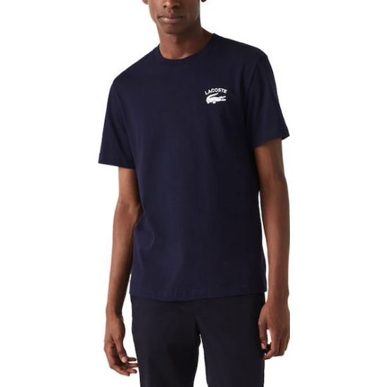 Lacoste Ανδρικό T-shirt Navy Μπλε με Λογότυπο 3TH9665-166
