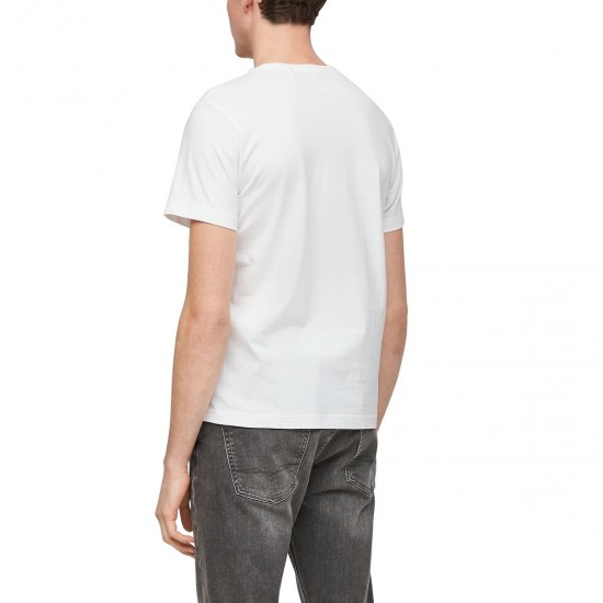 S.Oliver Ανδρικό T-shirt άσπρο Μονόχρωμο 2057430-0100 S.Oliver Ανδρικό T-shirt άσπρο Μονόχρωμο 2057430-0100