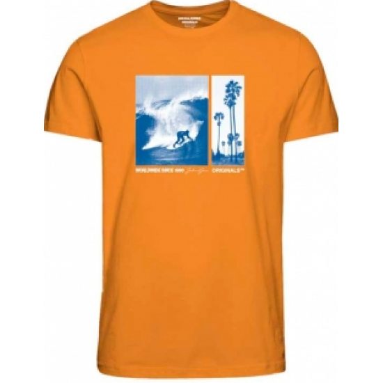 JACK & JONES Μπλούζα μακό αγόρι 12234441 iceland poppy portokali JACK & JONES Μπλούζα μακό αγόρι 12234441 iceland poppy portokali