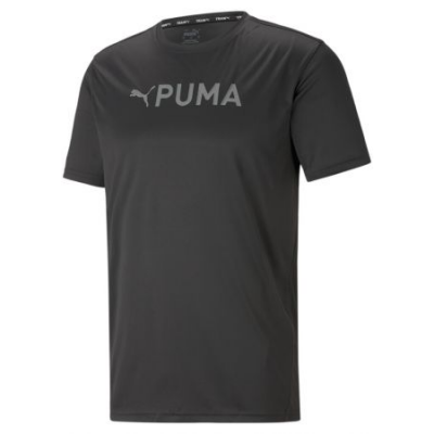 Puma Fit Logo Graphic Αθλητικό Ανδρικό T-shirt Μαύρο με Λογότυπο 523098-01 Puma Fit Logo Graphic Αθλητικό Ανδρικό T-shirt Μαύρο με Λογότυπο 523098-01