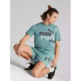 Puma Essentials+ Logo Power Αθλητική Ανδρική Βερμούδα Πράσινη 673381 84 Puma Essentials+ Logo Power Αθλητική Ανδρική Βερμούδα Πράσινη 673381 84